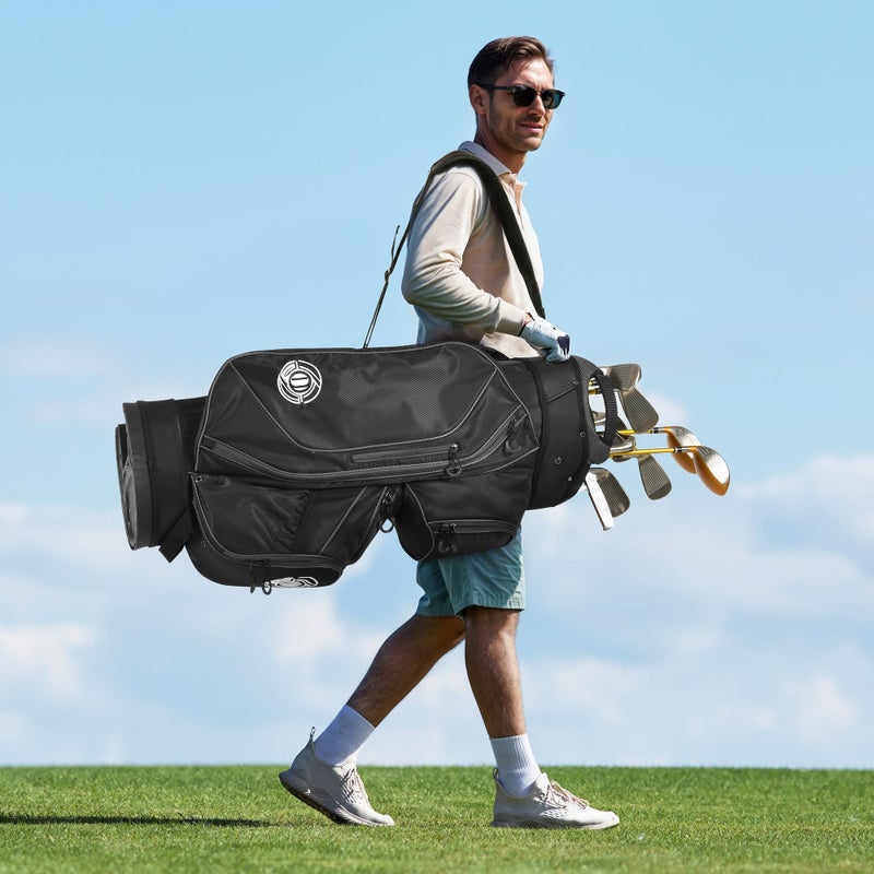 Shopsource Golf Cart Bag, 15 Way Top Lightweight Golf Bag, Golf Club Cart Bags for Men Women with Full-Length Dividers, Dedicated Putter Well, Rain Cover - Image 3
