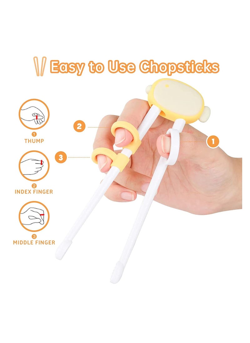 SYOSI - 3 Pieces Toddler Utensils Kids Training Chopsticks and Bendable Stainless Steel Toddler Fork and Spoon for Child and Toddler Safe Flatware Set - Image 1
