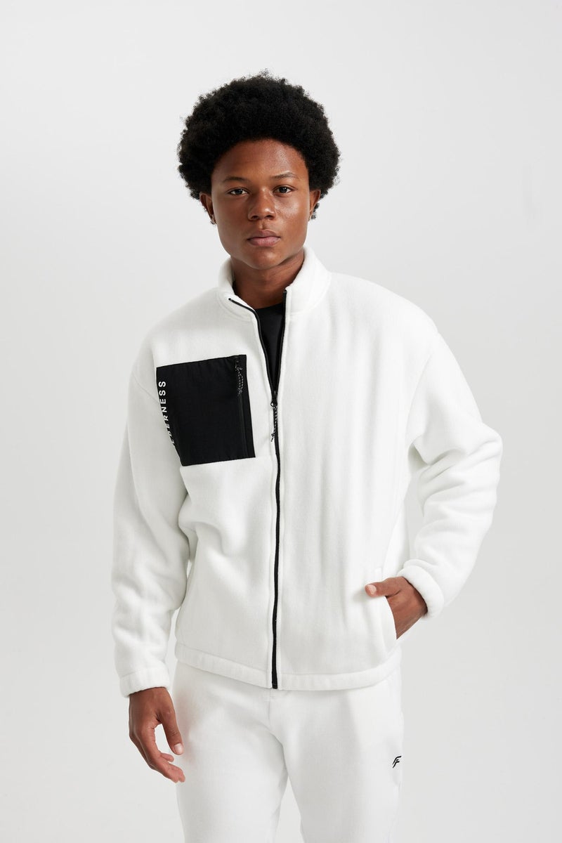 Man DeFactoFit Oversize Fit Fleece Cardigan