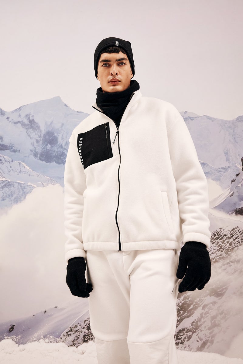 Man DeFactoFit Oversize Fit Fleece Cardigan