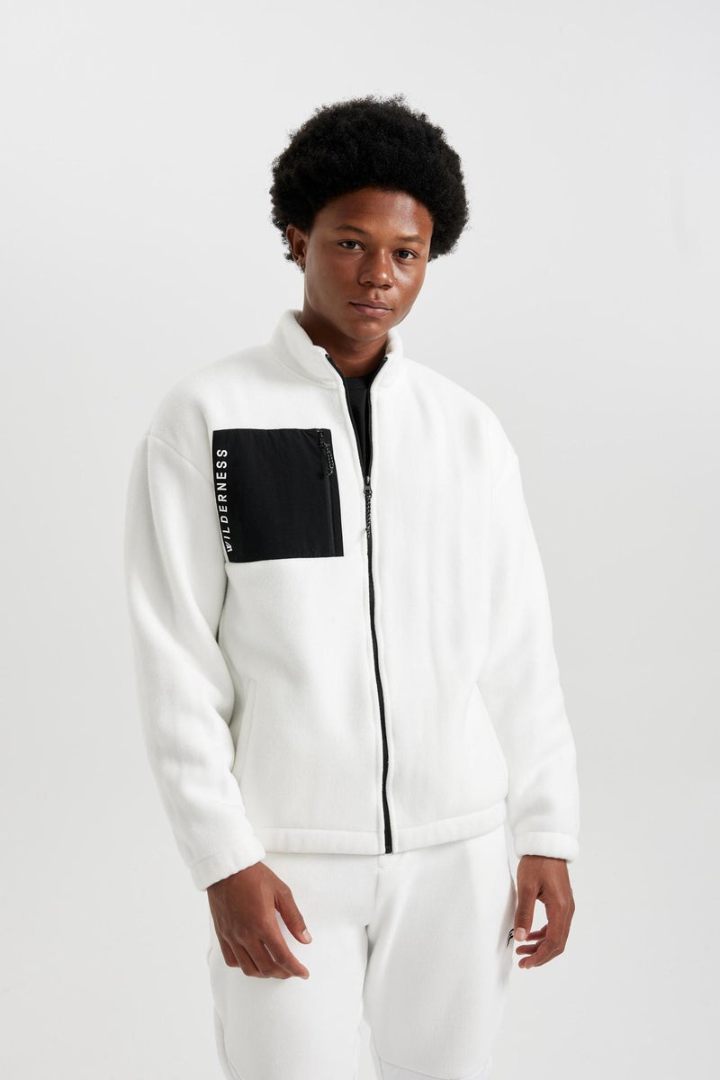 Man DeFactoFit Oversize Fit Fleece Cardigan