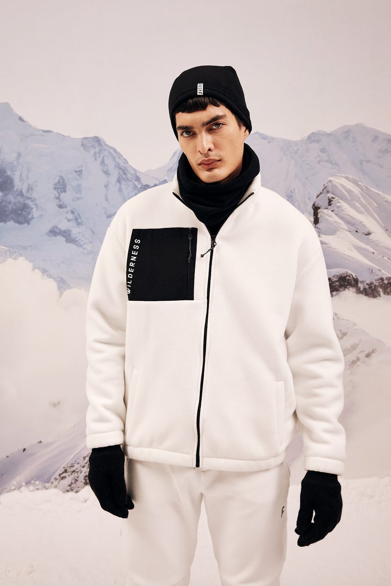 Man DeFactoFit Oversize Fit Fleece Cardigan