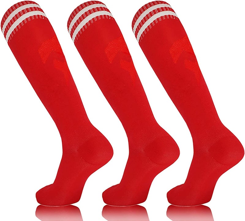 Kids Soccer Socks, SYOSI 3 Pairs Long Football Socks Knee High Athletic Socks School Team Dance Sports Socks for 5-12 Youth Boys & Girls - Image 1