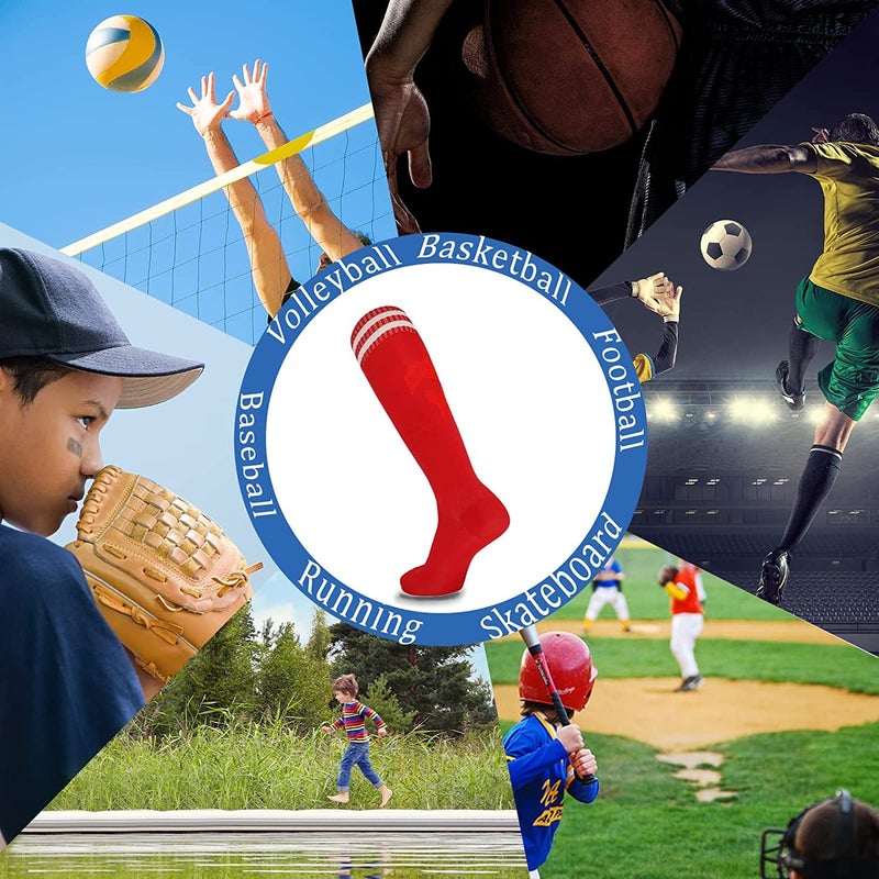 Kids Soccer Socks, SYOSI 3 Pairs Long Football Socks Knee High Athletic Socks School Team Dance Sports Socks for 5-12 Youth Boys & Girls - Image 4