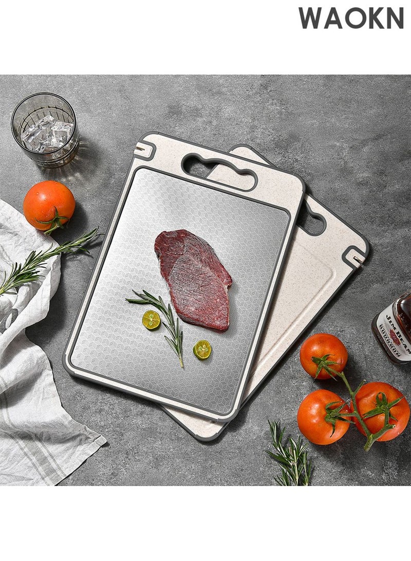 دبليو أيه أو كي أن لوح تقطيع من الفولاذ المقاوم للصدأ، ذو وجهين، يمكن استخدامه كلوح تقطيع، مع غلاف حافة لا يضر اليدين عند إذابة لوح التقطيع. تستخدم مايكسوان ألواح تقطيع مصنوعة من مواد صديقة للبيئة، سهلة التخزين، مع خاصية الشحذ. - Image 3