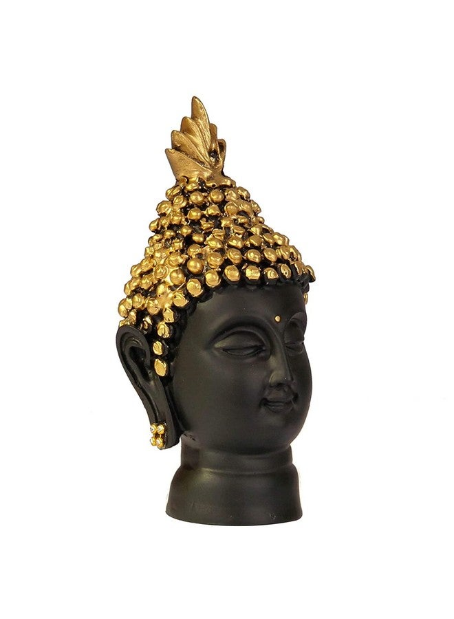 HC VILLA Decorative Polyresin Meditating Lord Buddha Head Showpiece Idol Murti Statue For Home Living Room Office Table Positive Vibes & Decorative Gift Item (Black), 5.39 Inch, 6.3 cm - Image 2
