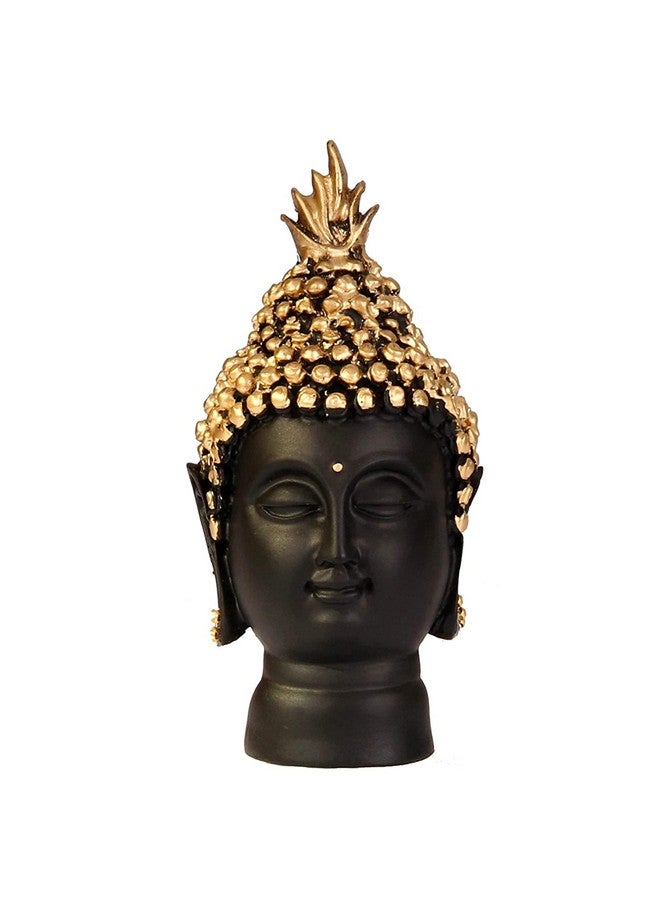 HC VILLA Decorative Polyresin Meditating Lord Buddha Head Showpiece Idol Murti Statue For Home Living Room Office Table Positive Vibes & Decorative Gift Item (Black), 5.39 Inch, 6.3 cm - Image 1