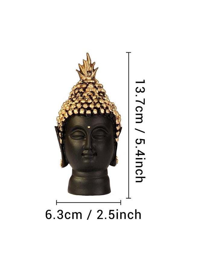HC VILLA Decorative Polyresin Meditating Lord Buddha Head Showpiece Idol Murti Statue For Home Living Room Office Table Positive Vibes & Decorative Gift Item (Black), 5.39 Inch, 6.3 cm - Image 3