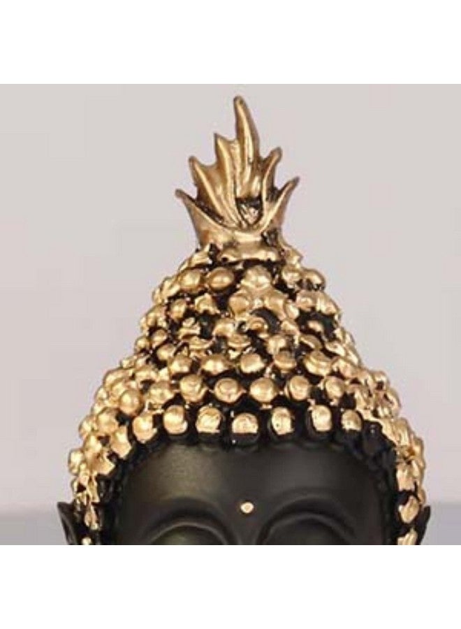 HC VILLA Decorative Polyresin Meditating Lord Buddha Head Showpiece Idol Murti Statue For Home Living Room Office Table Positive Vibes & Decorative Gift Item (Black), 5.39 Inch, 6.3 cm - Image 4