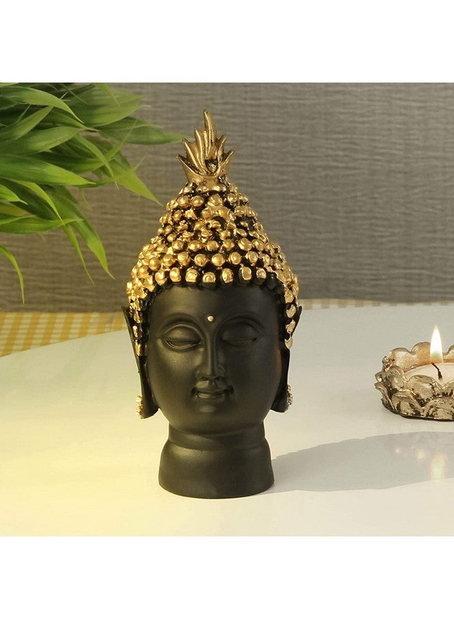 HC VILLA Decorative Polyresin Meditating Lord Buddha Head Showpiece Idol Murti Statue For Home Living Room Office Table Positive Vibes & Decorative Gift Item (Black), 5.39 Inch, 6.3 cm - Image 5