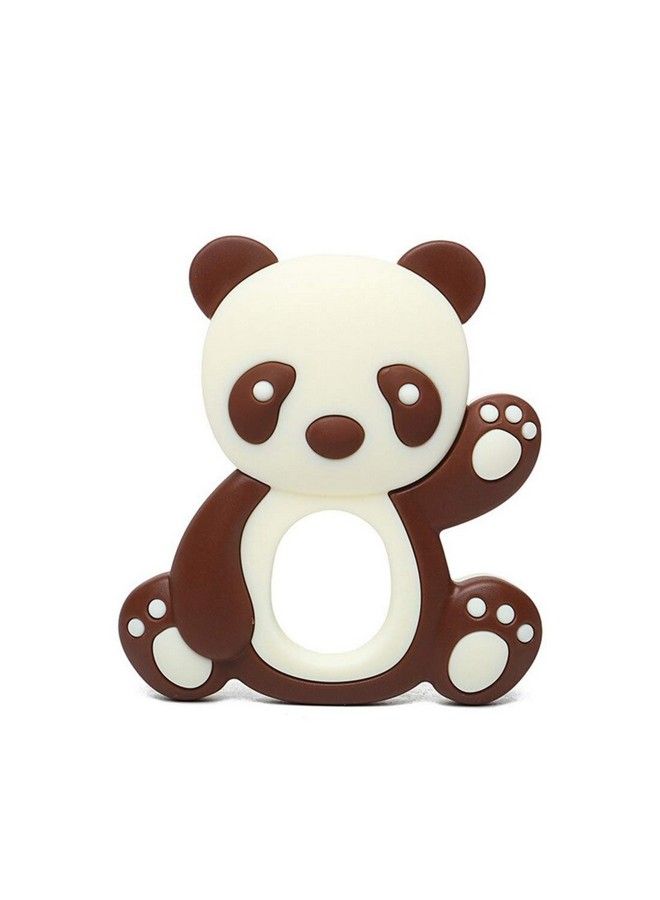iSweven Teethers For Babies ; Bpa Free Silicone Soft Baby Toys ; Panda Shaped Baby Gum Molar Chew Toy Releive Long Tooth Pain ; Toodle Teething Pacifier (3 12 Months Brown) - Image 3