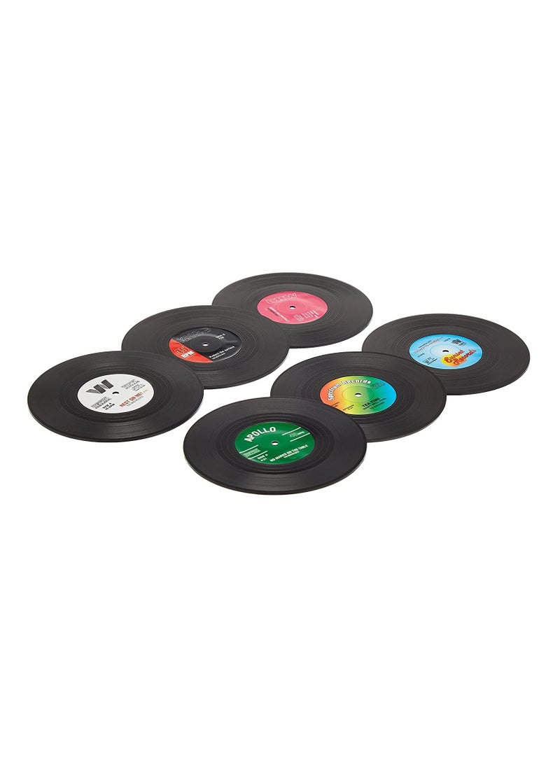 Cool Baby - Retro Vinyl Record Coasters Funny Drink Holder Place Mat Set Of 6 - Image 1