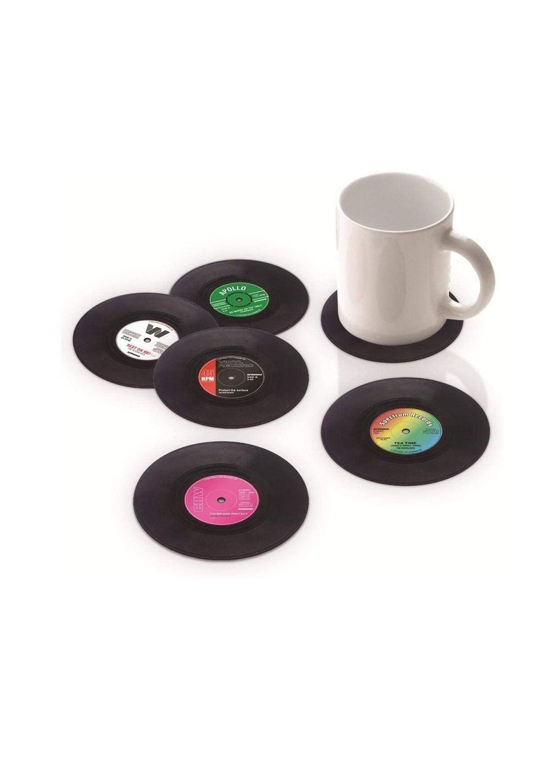 Cool Baby - Retro Vinyl Record Coasters Funny Drink Holder Place Mat Set Of 6 - Image 1