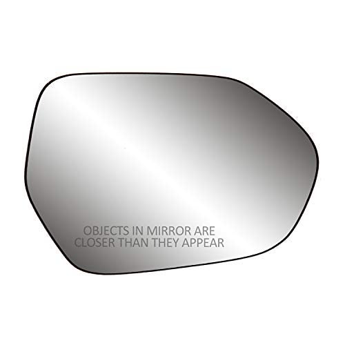 Fit System Passenger Side Non-heated Mirror Glass w/backing plate, Camry Sedan/Hybrid, Corolla Sedan, w/o BSDS, 4 15/16" x 7 1/16" x 7" - Image 1