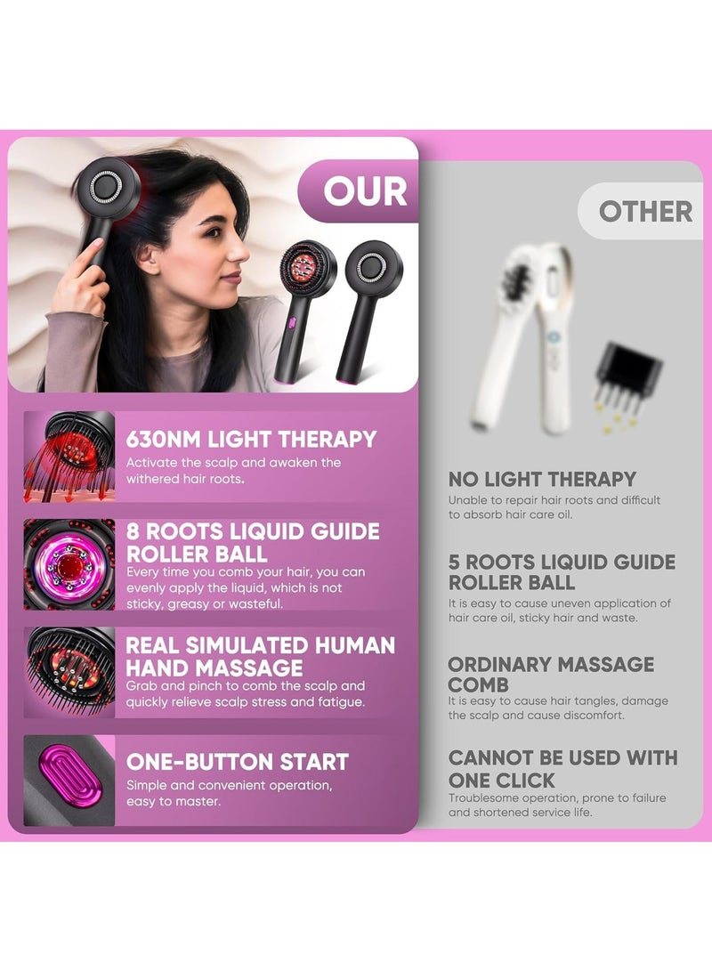 Scalp Massage Brush with Oil Applicator - Cordless Electric Hair Scalp Massage comb, Portable Deep Head Massager Comb For Hair Growth & Head Relaxation - Image 2