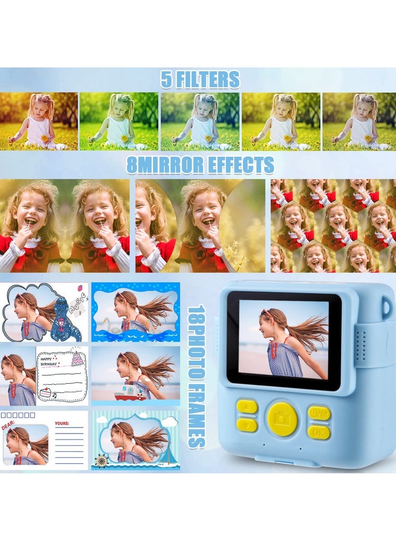 كابتن تيك Kids Camera- Instant Print Camera 1080P 2.4 Inch Screen Digital Children Video Camcorder Camera with 16X Digital Zoom, 32GB TF Card, Colored Pens Included - Image 4