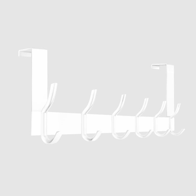 Anjuer علاقة أبواب مع 6 خطاطيف، خطاف باب للتعلق، خطاطيف ملابس لباب الحمام، سكة خطاطيف - Image 1