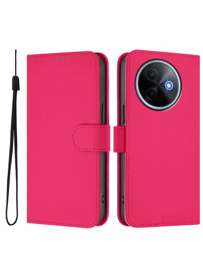 erorex Case For vivo Y39 5G Global Skin Feel Solid Color Leather Phone Case with Lanyard - Image 2