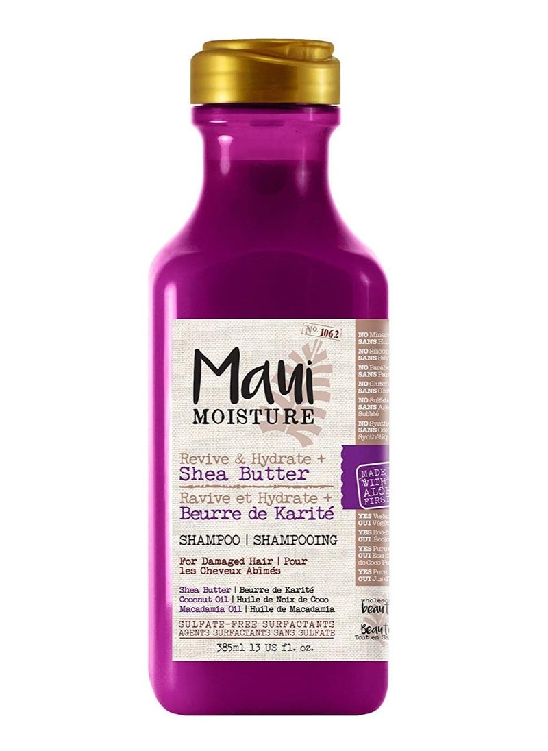 MAUI MOISTURE Heal and Hydrate Shea Butter Coconut Oil Macadamia Oil Shampoo for Damage Hair 385ml 