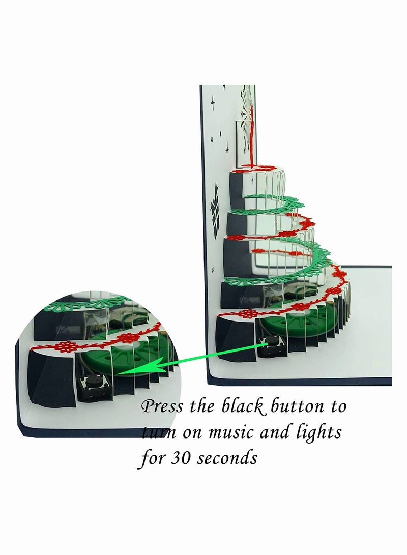 3D Birthday Cards, Warming LED Light Birthday Cake Music Happy Birthday Card Postcards Pop Up Greeting Cards Laser Cut Cards Best for Mom, Wife, Sister, Boy, Girl (1 Pack 5.9 Inch) - Image 2