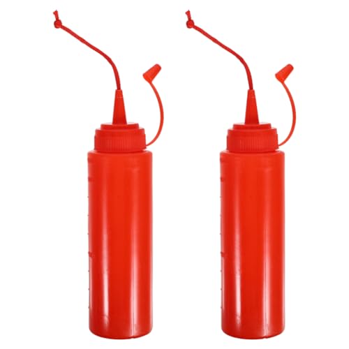 NUOBESTY Tricky Ketchup Bottle 2pcs Fake Ketchup Bottle Prank Toy Prank Ketchup Realistic Squeeze Ketchup Bottles for Halloween Party Trick Prop - Image 1