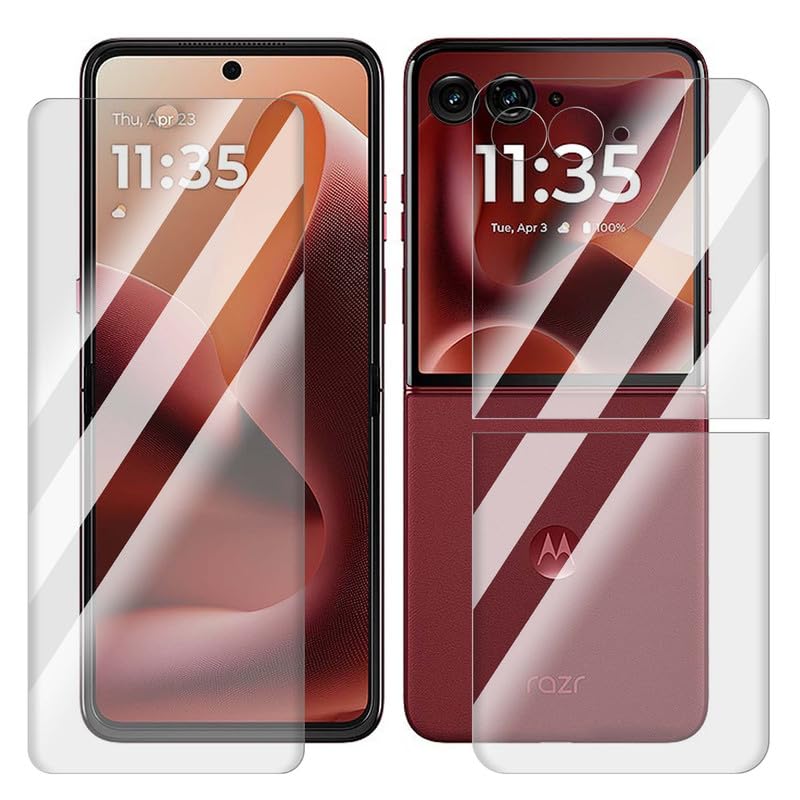 FCS Front + Back + Camera (Glossy) for Motorola Razr 60 | TPU Glossy Finish Flexible Film Self Healing Screen Protector | Screen Guard - Image 1