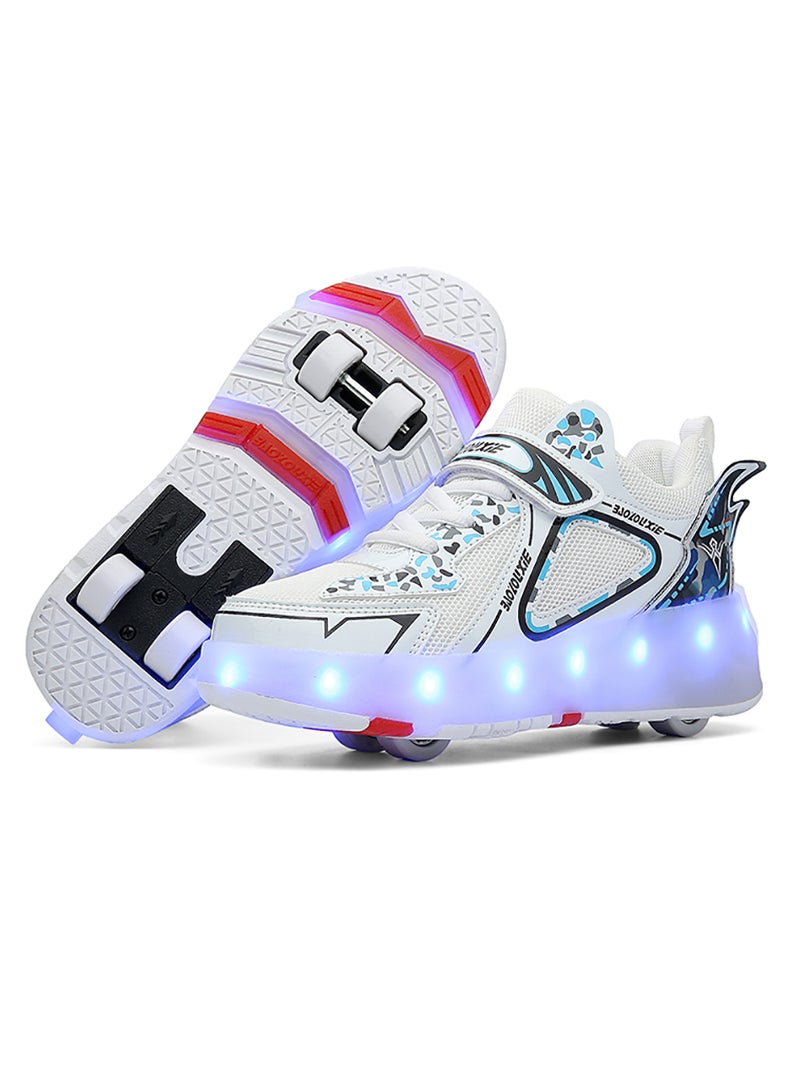 Kidle Kids Roller Skates Shoes Rechargeable Skates Shoes With Double Wheels Sport Sneaker Outdoor Luminous Shoes For Kids For Boys Girls  - Image 1