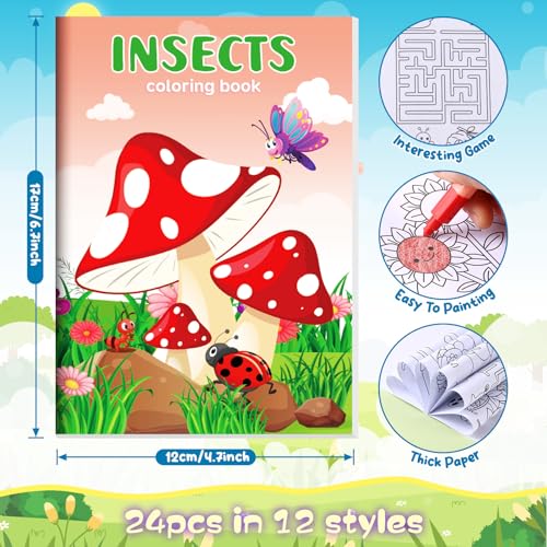 BenLouis 24 Pcs Insects Mini Coloring Books Kids Bugs Party Favors Small Activity Books Bulk for Kids Spring Butterfly Bee Birthday Goodie Bags Stuffers Return Gifts Classroom Travel - Image 5
