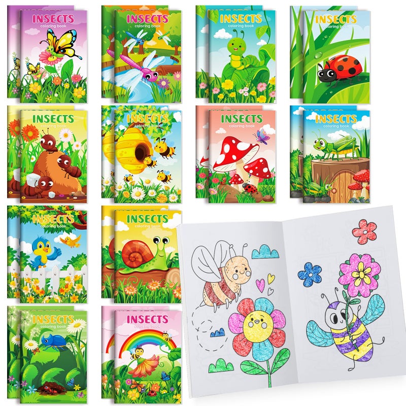 BenLouis 24 Pcs Insects Mini Coloring Books Kids Bugs Party Favors Small Activity Books Bulk for Kids Spring Butterfly Bee Birthday Goodie Bags Stuffers Return Gifts Classroom Travel - Image 3