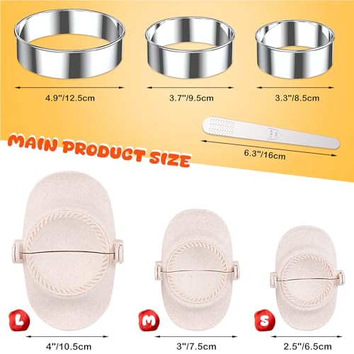 NAMUPIE 7 Piece Dumpling Maker Kit AllinOne Empanada Maker Set with Press Molds Ring Cutters BPAFree Kitchen Accessories for Home Cooking FamilyFriends Fun Gift Beige - Image 3