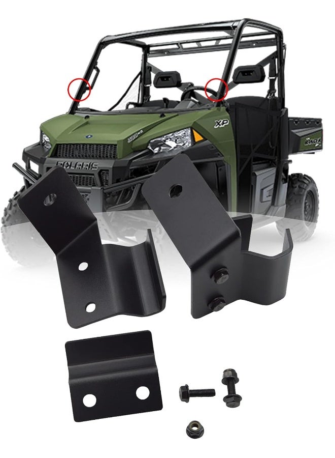 Wsays حاملات أضواء LED الأمامية من XJMOTO بدون حفر تناسب Polaris Ranger XP 900 570 ومتوسطة الحجم - Image 1