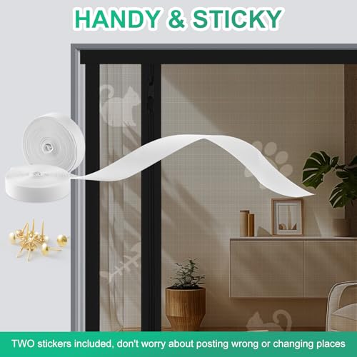 Morikey Reinforced Cat Screen Door, Fits Door Size 32" x 80", Pets Proof Screen Door with Zipper Closure, Durable Cat Resistant Screen Door Mesh for Living Room, Bedroom, Black - Image 4