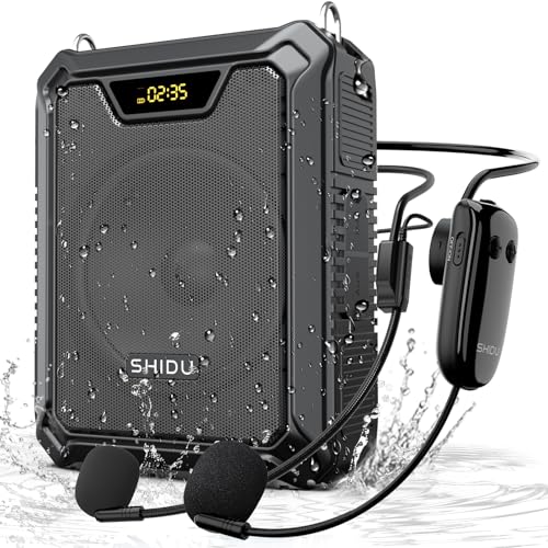 SHIDU 30W Voice Amplifier with Wireless Microphone, IPX6 Waterproof Amplifier Wireless & Wired Microphone Bluetooth Speaker Personal Megaphone for Teachers Meeting Speech Outdoors-M1000 - Image 1
