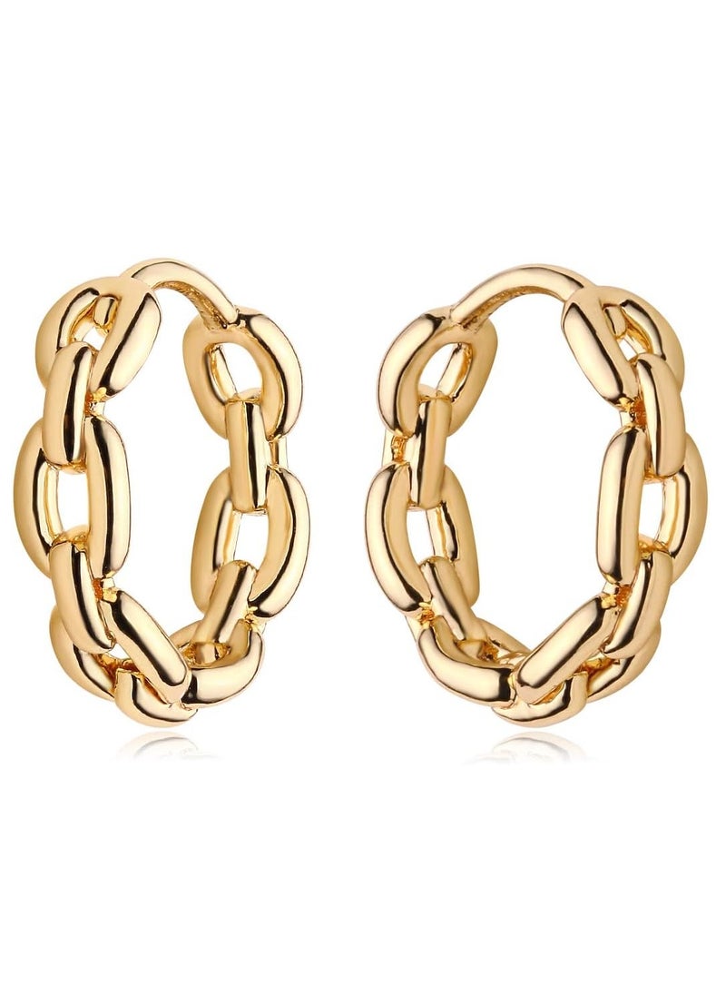 Mevecco - Women Huggie Earrings Gold Hoop Sleeper 14K Gold Filled Small Simple Handmade Hypoallergenic Everyday Jewelry - Image 1