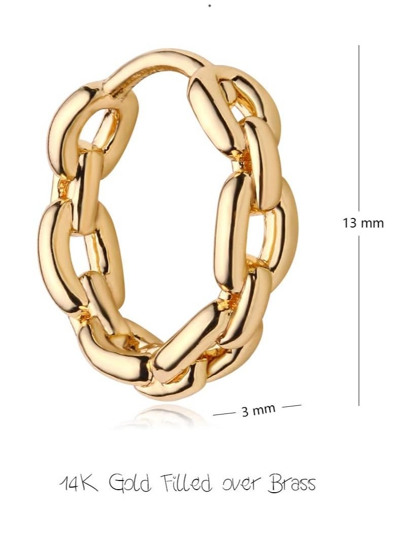 Mevecco - Women Huggie Earrings Gold Hoop Sleeper 14K Gold Filled Small Simple Handmade Hypoallergenic Everyday Jewelry - Image 1