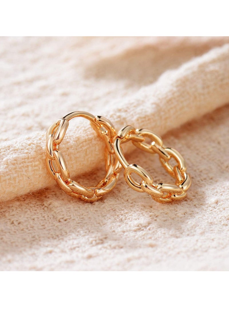 Mevecco - Women Huggie Earrings Gold Hoop Sleeper 14K Gold Filled Small Simple Handmade Hypoallergenic Everyday Jewelry - Image 1