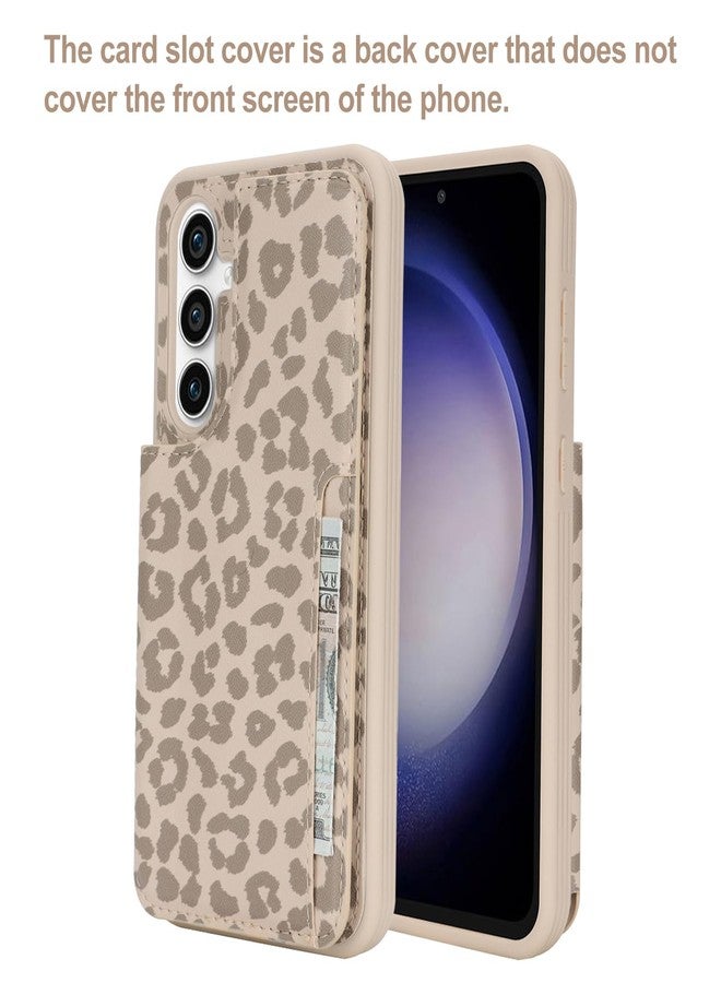 iCoverCase Compatible with Samsung Galaxy S23 FE Case with Card Holder, S23 FE Wallet Case for Women Men [RFID Blocking] PU Leather Protective Phone Case for S23 FE (Beige Leopard) - Image 3