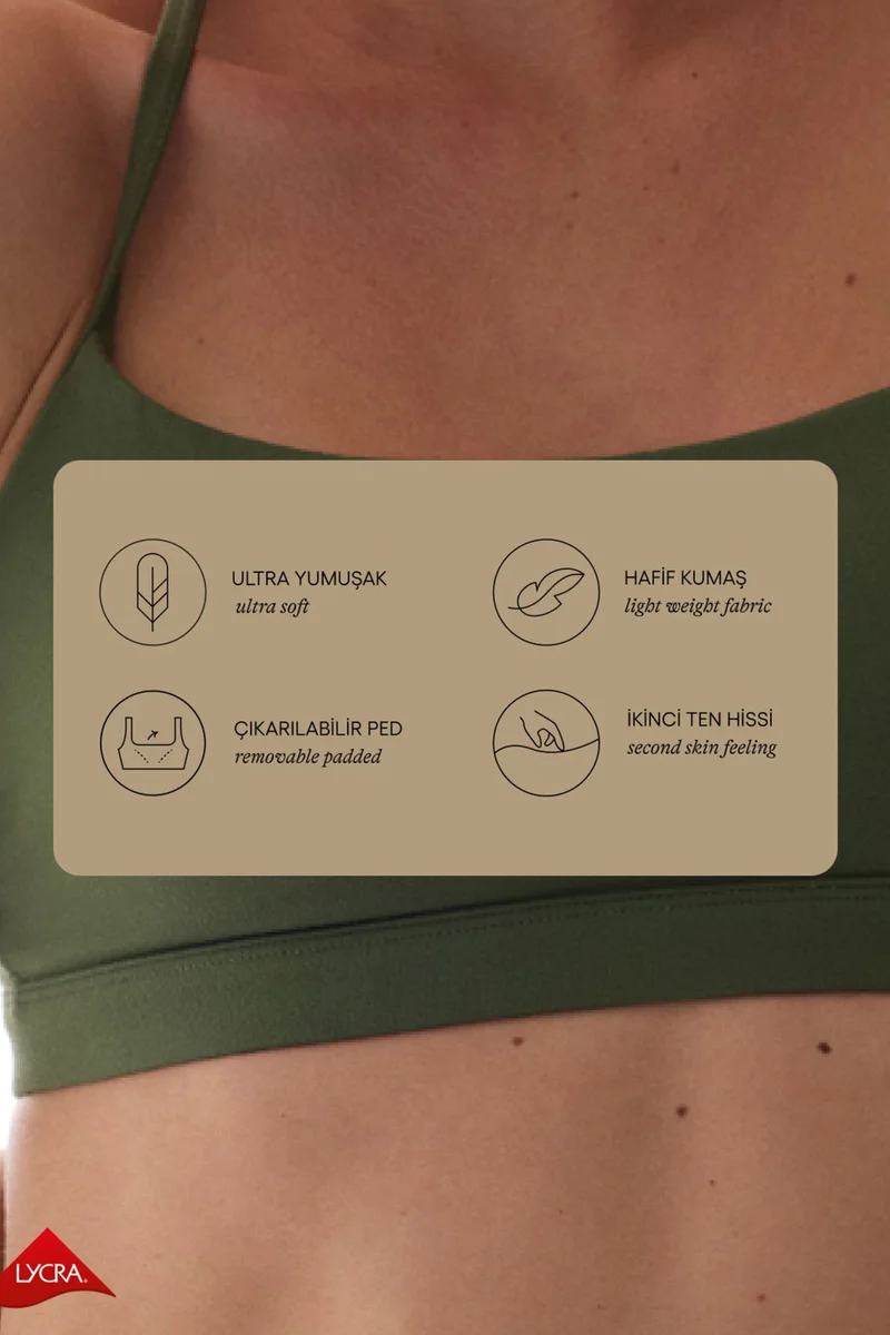 بنتي PENTI LYCRA Light Support Removable Pad Racerback Sports Bra