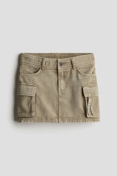 H&M Cargo-Style Twill Skirt