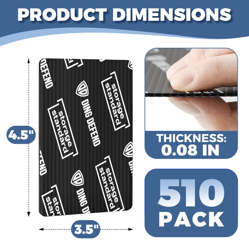 Storage Standard Ding Defend 510-Pack Trading Card Protector Shipping - 3.5 x 4.5 Inch Black Hobby Card Shipping Supplies w/Rounded Corners, Lightweight & Reusable for Raw Top Loaders, Semi-Rigids, Team Bags - Image 5