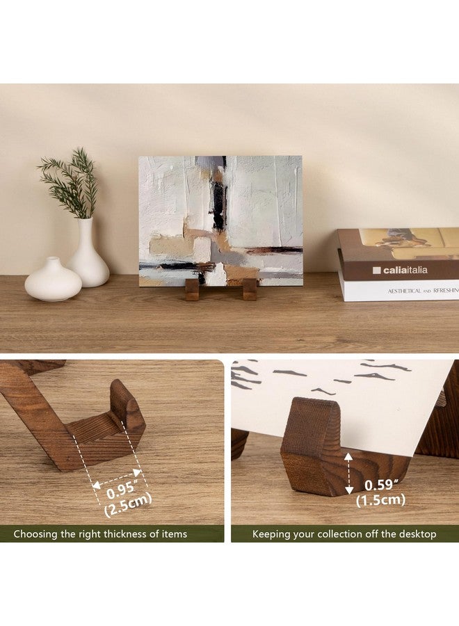 ANBOXIT Plate Display Stand, 4 Inch Plate Holder for Displaying, Decorative Picture Frame Dish Photo Plaque Platter Wood Stand - Image 4