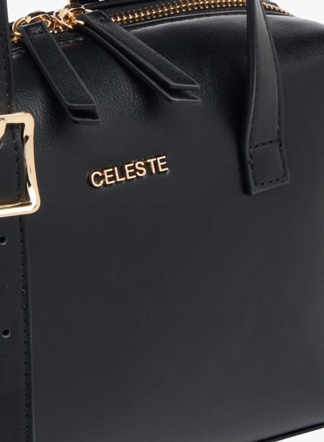 Celeste Women's Solid Tote Bag with Zip Closure and Adjustable Strap