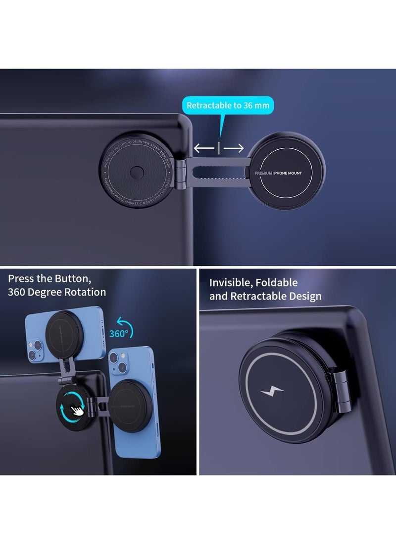 Magnetic Wireless Car Charger Mount Compatible with MagSafe Designed for Tesla Model 3/Y, 15W Fast Charging Magnetic Car Phone Mount Foldable Invisible Dashboard for iPhone 14/13/12  - Image 2