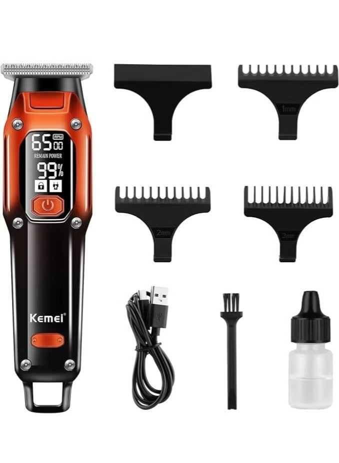kemel Black Hair Clippers for Men, Cordless Clippers for Hair Cutting, Professional Barber Clippers, USB Rechargeable Wireless Haircut Clippers km-658 - Image 1