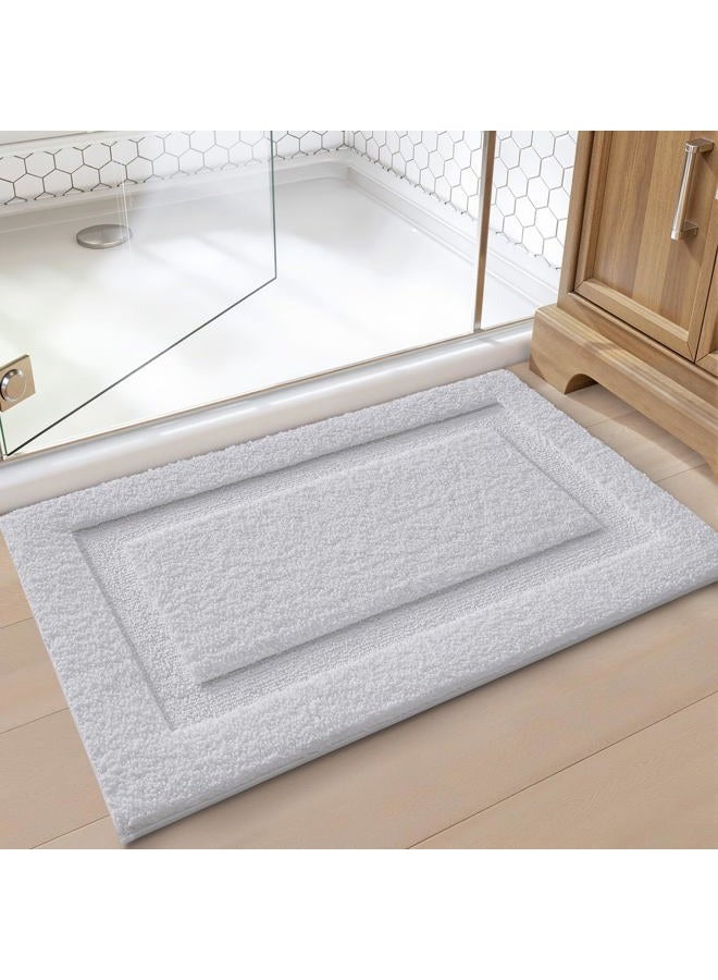 Lumi Ultra Soft Bathroom Rugs Non Slip with Rubber Backing, Absorbent Washable Bath Mat Quick Dry, Upgraded Premium Microfiber Plush Carpet for Bathtub and Shower Floor, White, 17x30 - Image 5