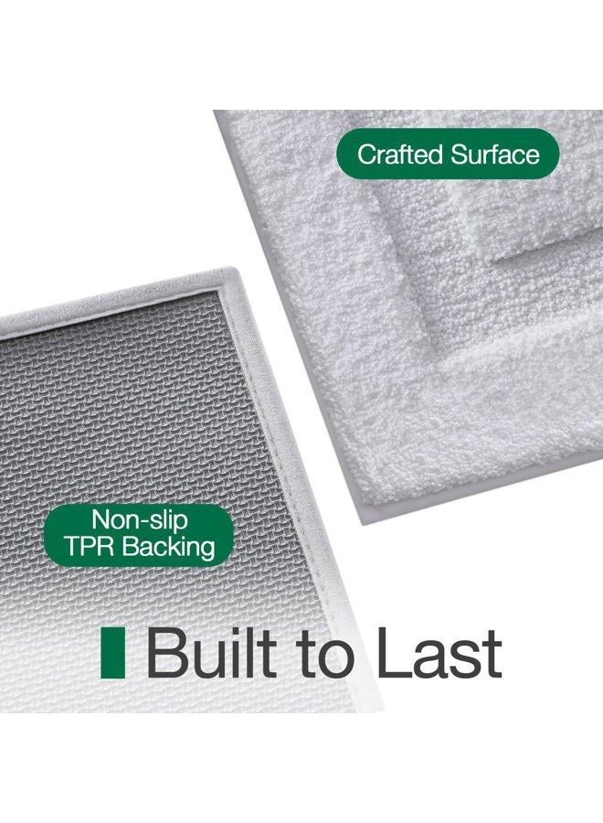 Lumi Ultra Soft Bathroom Rugs Non Slip with Rubber Backing, Absorbent Washable Bath Mat Quick Dry, Upgraded Premium Microfiber Plush Carpet for Bathtub and Shower Floor, White, 17x30 - Image 3