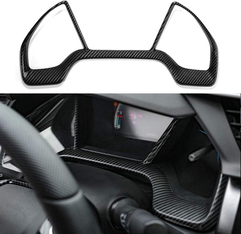 Thenice for 10th Gen Civic Dash Board Instrument Panel Dashboard Trim Cover Interior Decal Accessories Compatible with Honda Civic 2021 2020 2019 2018 2017 2016 -Carbon Fiber Grain - Image 1