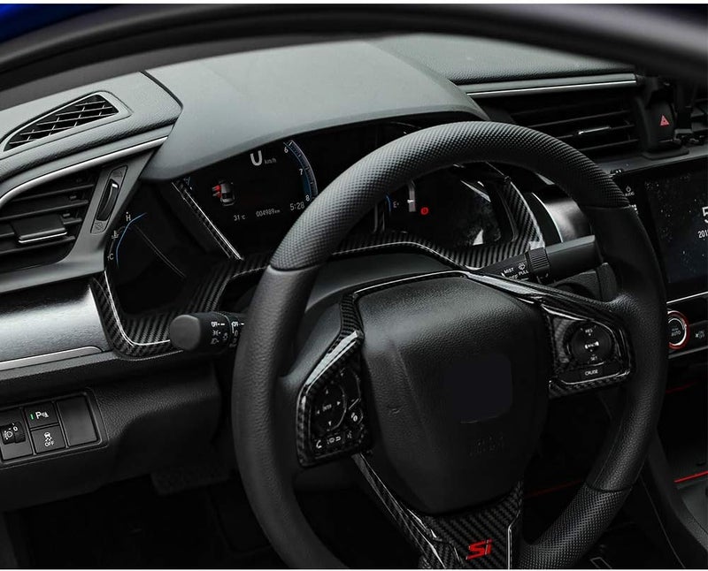 Thenice for 10th Gen Civic Dash Board Instrument Panel Dashboard Trim Cover Interior Decal Accessories Compatible with Honda Civic 2021 2020 2019 2018 2017 2016 -Carbon Fiber Grain - Image 5