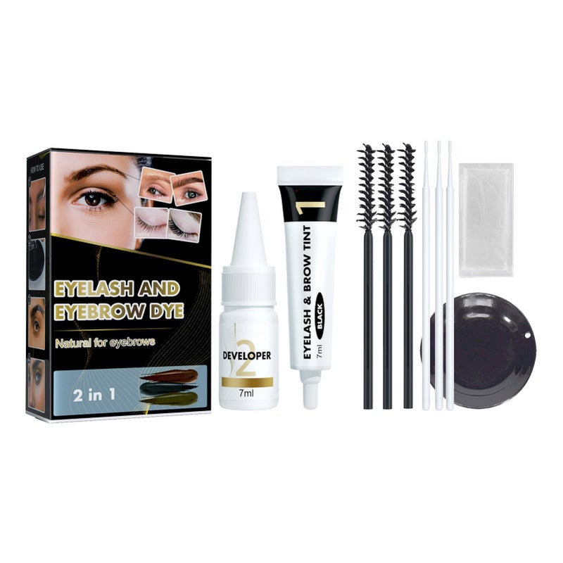 EELHOE Eyelash & Brow Tint Dye Professional Series Natural Long-lasting Semipermanent DIY Makeup Kit - Image 1