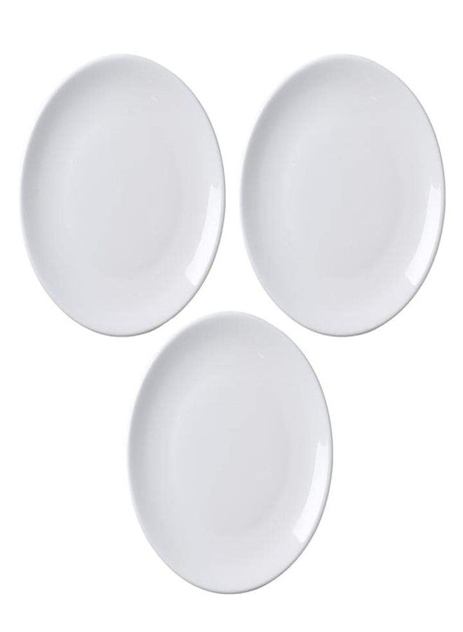 MBBITL Porcelain Appetizer Plates Set of 3, 5 Inch White Dessert Salad Plates, Small Dinner Plates for Sides Snack Sauce, Kitchen Ceramic Serving Dishes - Image 1